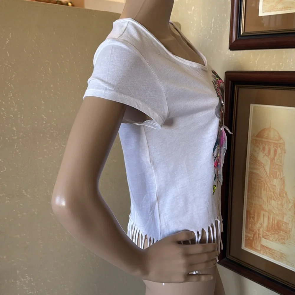 Justice Girls Summer Fringe Beaded Festival Top sz 18